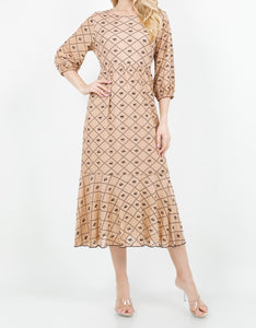 Bow Allure Dress In Beige. Sizes S - 3X