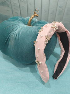 Bow Cheer Headband in Pink